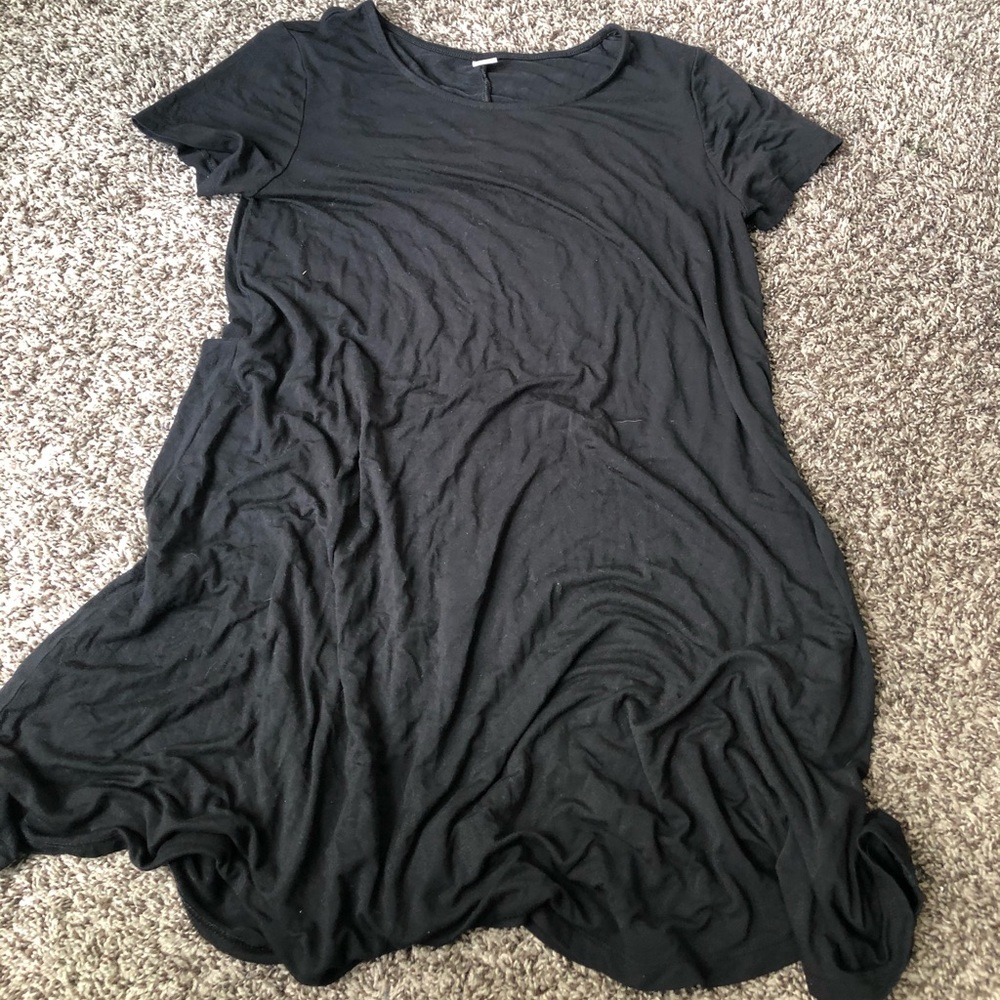 Black Short sleeve swing dress